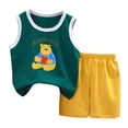 thumbnail image 1 of Zwiiyzr 0-6Y Baby Boy Summer Clothes Sleeveless Tank Tops Vest T-Shirt + Casual Shorts Toddler Outfits Set Olive Green, 1 of 4