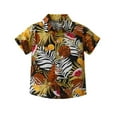 thumbnail image 1 of Zwiiyzr 1-10Y Boys Hawaiian Shirt Casual Short Sleeve Button Down Summer Collared Shirts for Boys Yellow, 1 of 2