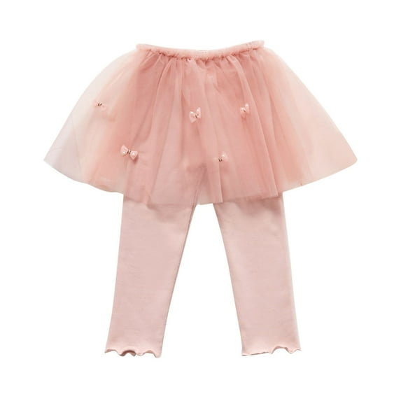 Zwiiyzr 2025 1-10Y Girls Footless Leggings With Skirts Multi-Color Elastic Pantskirt for Girls Tutu Skirt With Leggings Pink