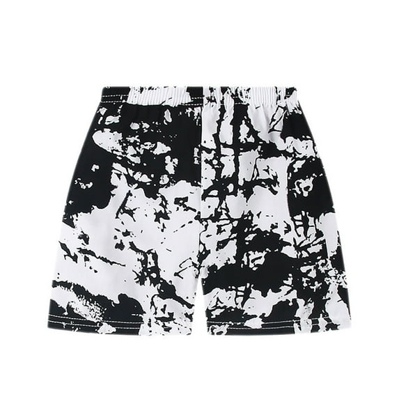 Zwiiyzr 2025 1-13Y Boys Swim Trunks Quick Dry Swim Shorts Swimwear Printed Elastic Waisted Easy To Dry Bathing Suits Black
