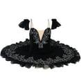 thumbnail image 1 of Zwiiyzr 2025 1-14 Years Girls Ballerina Clothes Dance Ruffle Sleeve Gymnastics Leotard Ballet Tutu Black, 1 of 6