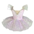 thumbnail image 1 of Zwiiyzr 2025 1-14Y Girls Ballerina Clothes Dance Tutu Ruffle Sleeve Floral Print Gymnastics Leotard Ballet Tutu Pink, 1 of 7