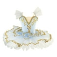 thumbnail image 1 of Zwiiyzr 2025 1-14Y Girls Ballerina Clothes Dance Tutu Ruffle Sleeve Floral Print Gymnastics Leotard Ballet Tutu Sky Blue, 1 of 5