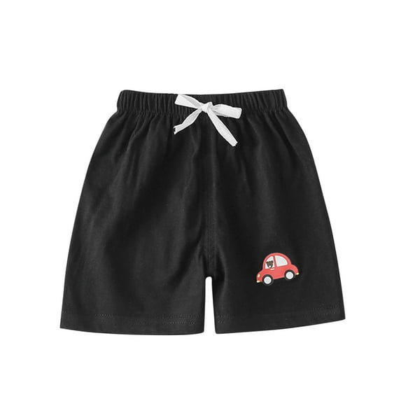 Zwiiyzr 1-6T Toddler Baby Boys Girls Shorts Pull On Cartoon Jogger Shorts Printed Summer Short Pants Black