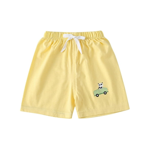 Zwiiyzr 1-6T Toddler Baby Boys Girls Shorts Pull On Cartoon Jogger Shorts Printed Summer Short Pants Yellow