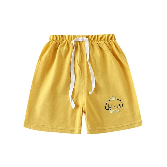 Zwiiyzr 1-6T Toddler Baby Boys Girls Shorts Pull On Cartoon Jogger Shorts Printed Summer Short Pants Yellow