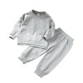 thumbnail image 1 of Zwiiyzr Baby Boy Girl Clothes Toddler Crewneck Sweatshirt Long Sleeve Shirt Jogger Pants Fall Winter Outfits Gray, 1 of 4