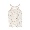 thumbnail image 1 of Zwiiyzr 2025 2-12Y Kids Girls Summer Cami Tank Top Cute Printed Elastic Sleeveless Basic Spaghetti Straps Tops White, 1 of 3