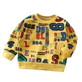 thumbnail image 1 of Zwiiyzr 2-14Y Boys Girls Pullover Tops Fall Clothes Long Sleeve Round-Neck Blouses Shirts Children T-Shirt Pullover Top Yellow, 1 of 3