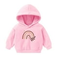 thumbnail image 1 of Zwiiyzr 2-7 Years Baby Clothes Christmas Toddler Baby Boy's Girl's Hoodie Children's Casual Print Fleece Lined Sweatshirt for The Baby Gift Pink, 1 of 5