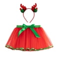 thumbnail image 1 of Zwiiyzr 2-8T Toddler Baby Girls Cute Layered Tulle Tutu Princess Ballet Dress Christmas Net Yarn Skirt Multi-Color Skirt Bow Headband Suit Red, 1 of 9