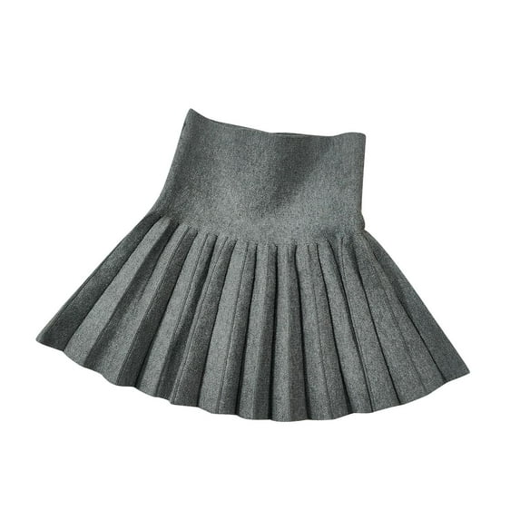 Zwiiyzr 2-8Y Toddler Baby Girls Pleated Skirt Elastic Waist School Uniform Mini Short Skirt Gray