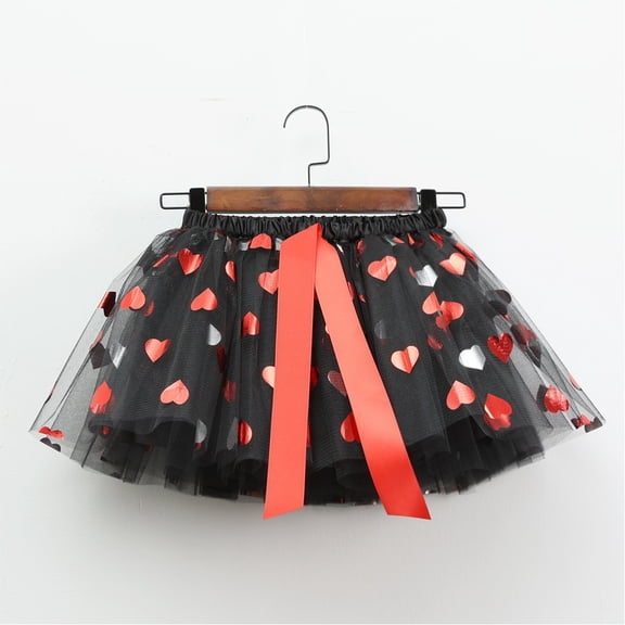 Zwiiyzr 2-8Y Toddler Little Girl Halloween Tulle Skirt Toddler Tutu Girls Clothes Red