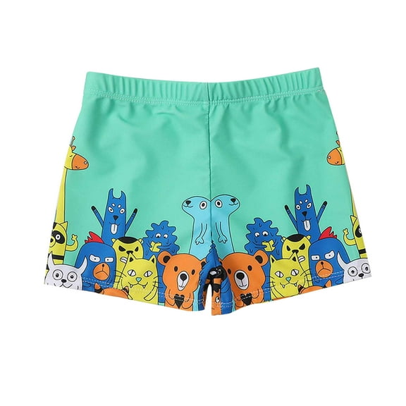 Zwiiyzr 2-9 Years Little Boys Swim Trunks Swimwear Kids Swimsuit Print Bathing Shorts Beach Board Shorts Green