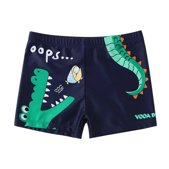 Zwiiyzr 2-9 Years Little Boys Swim Trunks Swimwear Kids Swimsuit Print Bathing Shorts Beach Board Shorts Navy