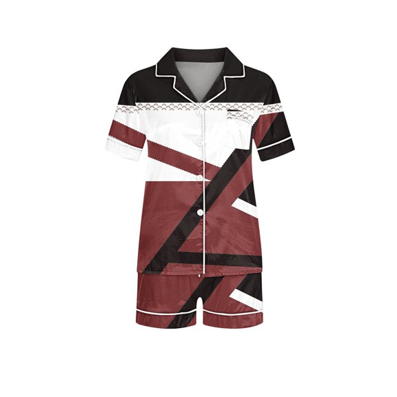 Zwiiyzr 2Y-13Y Toddler Baby Boys Girls 2-Piece Button Down Pajama Set Casual Short Sleeve Top and Pants Sleepwear 2Pcs Pjs Set Burgundy