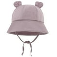 thumbnail image 1 of Zwiiyzr 3-12 Months Infant Baby Boys Girls Summer Sun Protection Fashion Solid Color Outdoor Sun-Hat Cute Bear Ears Sunscreen Hat Cap Purple, 1 of 4