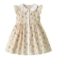 thumbnail image 1 of Zwiiyzr 2025 3-12Y Girls Dress Trendy And Cute Floral Princess Dress Sleeveless Doll Collar Dress Beige, 1 of 9