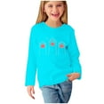 thumbnail image 1 of Zwiiyzr 3-14Y Boys Girls Fall Clothes Long Sleeve Pullover Tops Crewneck Prints Shirts Cute Tops Dressy Casual Kids Sweatshirts Light Blue, 1 of 4