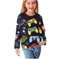 thumbnail image 1 of Zwiiyzr 3-14Y Girls Boys Long Sleeve Pullover Tops Fall Clothes Prints Shirts Cute Crewnecks Tops Dressy Casual Kids Sweatshirts Multicolor, 1 of 5