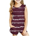 thumbnail image 1 of Zwiiyzr 3-14Y Kids Girl Clothes Summer Toddler Outfit Striped Vest Tank Tops & Shorts Cute Clothing Sets Burgundy, 1 of 8