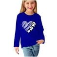 thumbnail image 1 of Zwiiyzr 3-14Y Toddler Girls Boys Long Sleeve Pullover Tops Fall Clothes Prints Shirts Cute Crewnecks Tops Dressy Casual Unisex Kids Sweatshirts Blue, 1 of 5
