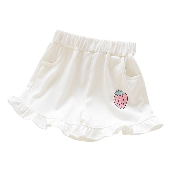 Zwiiyzr 2025 3-15Y Toddler Girls Skirt-Like Shorts Flowy Ruffled Skorts Kids Summer Clothes White
