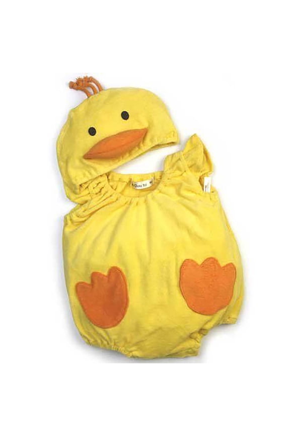 3-18M Newborn Baby Boy Girl Summer Romper Duck Print Sleeveless Cartoon Jumpsuit Bodysuit Cute Outfits with Hat Yellow