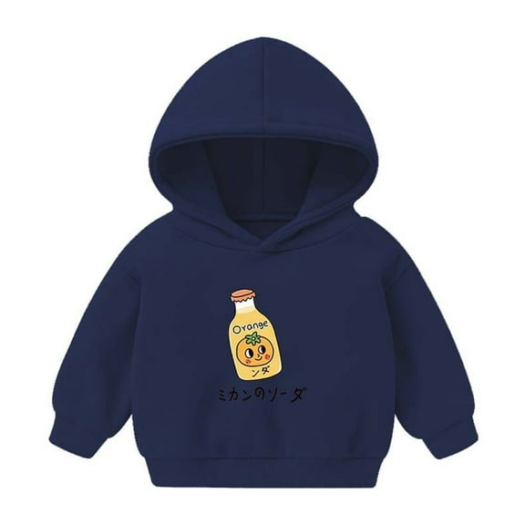 Zwiiyzr 3-8 Years Toddler Baby Girl and Boy' Hoodies Sweatshirt Casual Long Sleeve Printing Tops Navy