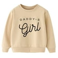 thumbnail image 1 of Zwiiyzr 3-9Y Fashion Toddler Girl and Boy' Casual Sweatshirt Long Sleeve Winter Warm Fleece Lined Daddy.S Printing Pullover Tops Khaki, 1 of 7