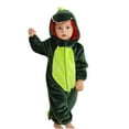 thumbnail image 1 of Zwiiyzr 3M-4T Baby Animal Clothes - Unisex Infant Winter Fall Flannel Cartoon Hooded Romper Toddler Cosplay Jumpsuit Warm Outfit Olive Green, 1 of 9
