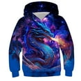 thumbnail image 1 of Zwiiyzr 4-14 Years Boys Hoodies Sweatshirt Long Sleeve Pattern T-Shirt Printed Round Neck Hooded Sweatshirt Blue, 1 of 3