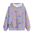 thumbnail image 1 of Zwiiyzr 4-14Y Kids Girls Boys Dinosaurs Hoodie Boys Long Sleeve Pullover with Pocket Kids Warm Sweatshirt Sweater Purple, 1 of 4