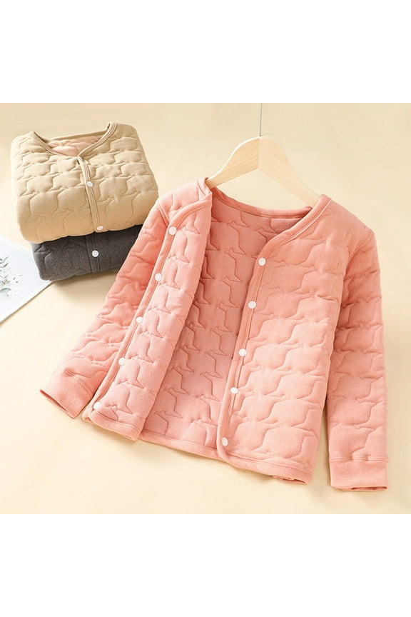 5-14Y Boys and Girls Quilted Jacket Padded Jacket School Uniform Children Padded Jacket Children Gray