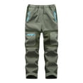 thumbnail image 1 of Zwiiyzr 2024 5-16Y Kids Boys Girls Snow Pants Fleece Lined Plush Solid Color Keep Warm Windbreak Water Proof Outdoor Hiking Ski Pants Olive Green, 1 of 9