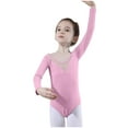 thumbnail image 1 of Zwiiyzr 2025 5-18Y Ballet Leotards for Girls Toddler Long Sleeve Activewear Clothes Ballet Dance Outfits Pink, 1 of 5
