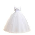 thumbnail image 1 of Zwiiyzr 2025 6-17Y Girls Tulle Dress Bridesmaid Wedding Pageant Dresses Sleeveless Solid Color Flower Mesh Skirt Princess Dress Birthday Party Show Clothes White, 1 of 9