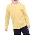 thumbnail image 1 of Zwiiyzr 6M-11Y Girls Boys Long Sleeve Shirts Soft Cotton Crewneck Solid Color Basic T-Shirts Toddlers Tees Yellow, 1 of 8