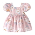 thumbnail image 1 of Zwiiyzr 2025 6M-3Y Newborn Baby Girl Clothes Toddler Infant Casual Puff Sleeve Cotton Sundress Summer Girl Dress Pink, 1 of 9