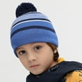 thumbnail image 1 of Zwiiyzr Baby Beanie Hat Pom Pom Toddler Beanies Knit Infant Winter Hat Caps for Boys Girls 4-10 Years Blue, 1 of 7