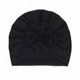 thumbnail image 1 of Zwiiyzr Baby Bonnet Fall Winter Toddler Baby Boys Girls Flowers Knitted Floppy Windproof Warmth Ear Protection Children Hat Black One Size 0-24 Monts, 1 of 2