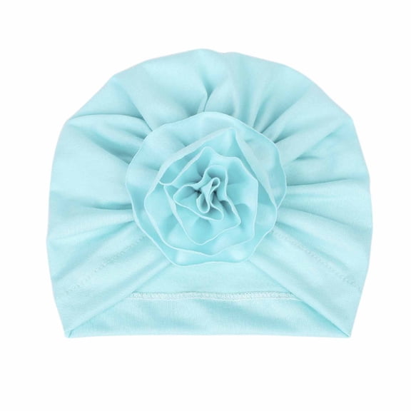 Zwiiyzr Baby Bonnet Fall Winter Toddler Baby Boys Girls Flowers Knitted Floppy Windproof Warmth Ear Protection Children Hat Blue One Size 0-24 Monts