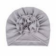 thumbnail image 1 of Zwiiyzr Baby Bonnet Fall Winter Toddler Baby Boys Girls Flowers Knitted Floppy Windproof Warmth Ear Protection Children Hat Gray One Size 0-24 Monts, 1 of 3