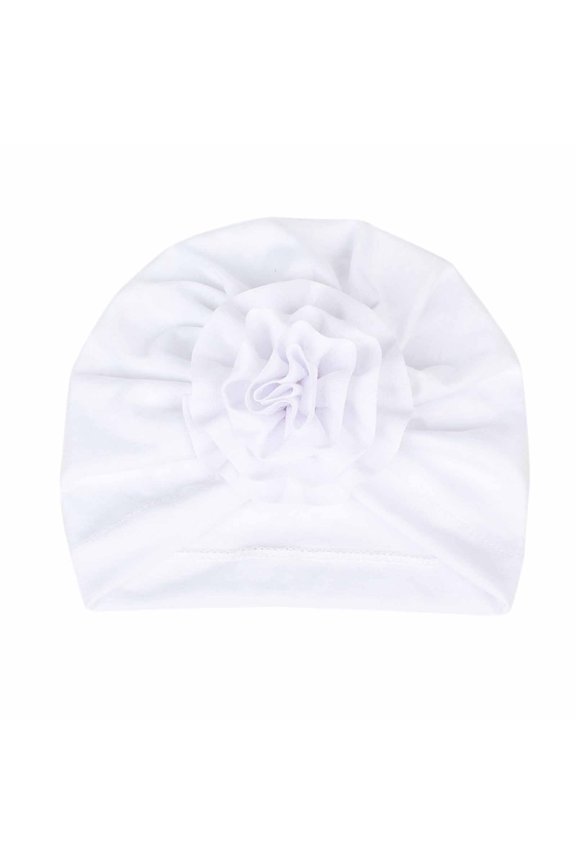 Baby Bonnet Fall Winter Toddler Baby Boys Girls Flowers Knitted Floppy Windproof Warmth Ear Protection Children Hat White One Size 0-24 Monts