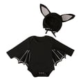 thumbnail image 1 of Zwiiyzr Baby Boys Girls Clothes Toddler Black Bat Sleeve Rompe Cute Cotton Jumpsuit with Hat Suit Black, 1 of 9