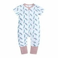 thumbnail image 1 of Zwiiyzr Baby Boys Girls Cotton Jumpsuit Short Sleeve Pajamas Infant Graphic Zipper Romper Summer Outfits Pink, 1 of 3
