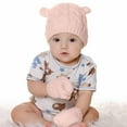 thumbnail image 1 of Zwiiyzr Baby Boys Girls Knitted Beanie Hat Newborn Cotton Beanie Cap Winter Warm Hats with Gloves Set Pink, 1 of 2