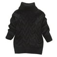 thumbnail image 1 of Zwiiyzr Baby Girl Boy Cable Knit Sweater Turtleneck Blouse Pullover Sweatshirt Warm Crewneck Long Sleeve Tops for Toddler 3-8 Years Black, 1 of 5