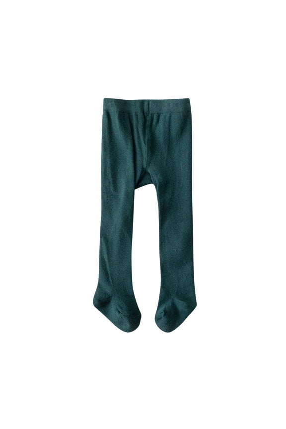 Baby Girl Tights Thick Knit Leggings Cotton Toddler Girls Stockings Tights for 0-2T Green