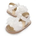 thumbnail image 1 of Zwiiyzr 2024 Baby Girls Sandals Infant Toddler Shoes Open Toe Ankle Strap Summer Flower Shoes Walking Shoes Flat Soft Soled Sandals 6-12 Months White, 1 of 3
